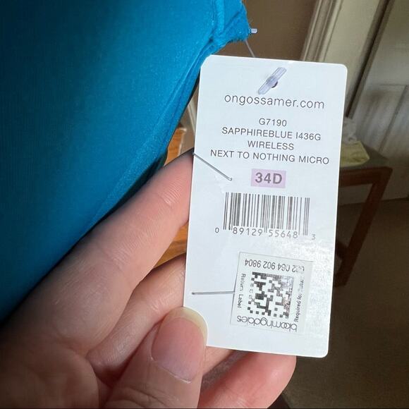 NWT- On Gossamer Next to Nothing Micro Wireless Bra- Size 34D - Picture 8 of 13